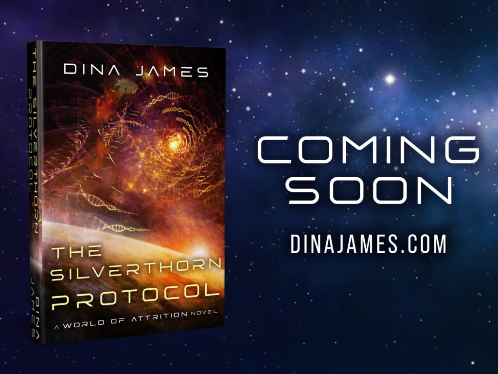 cover reveal image with a portion of the upcoming cover for Silverthorn Protocol shown as a teaser